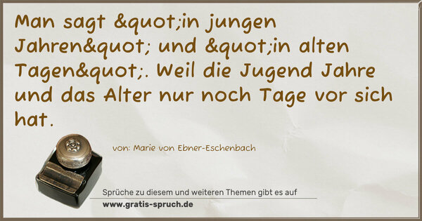 Man sagt "in jungen Jahren" und "in alten Tagen".
Weil die Jugend Jahre
und das Alter nur noch Tage vor sich hat.