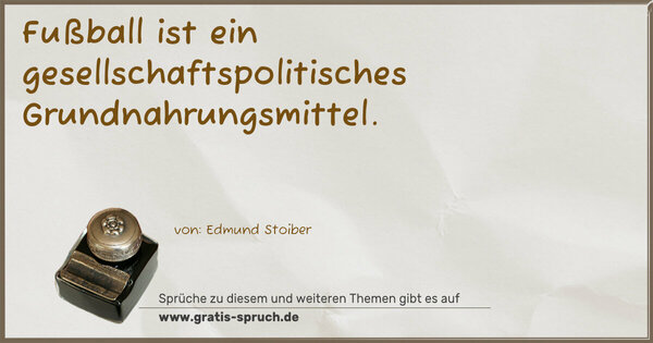 Fußball ist ein gesellschaftspolitisches Grundnahrungsmittel.