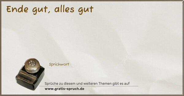 Ende gut, alles gut