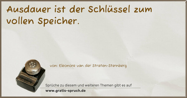 Ausdauer ist der Schlüssel zum vollen Speicher.