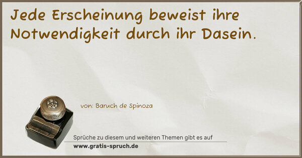 Jede Erscheinung beweist ihre Notwendigkeit durch ihr Dasein.