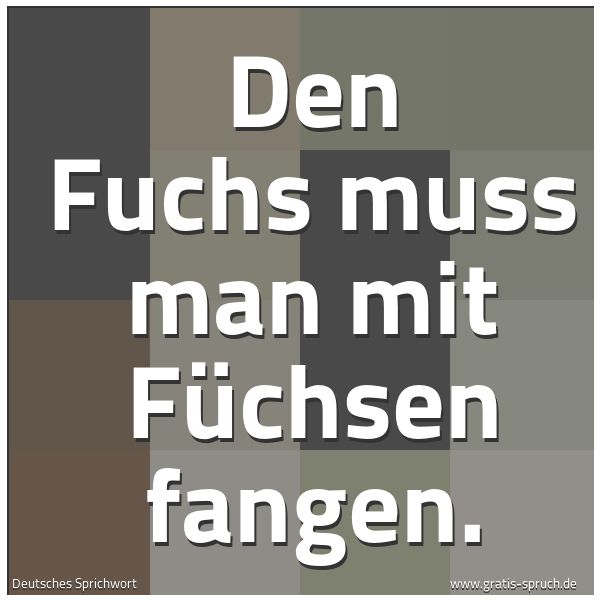 Spruchbild mit dem Text 'Den Fuchs muss man mit Füchsen fangen.'
