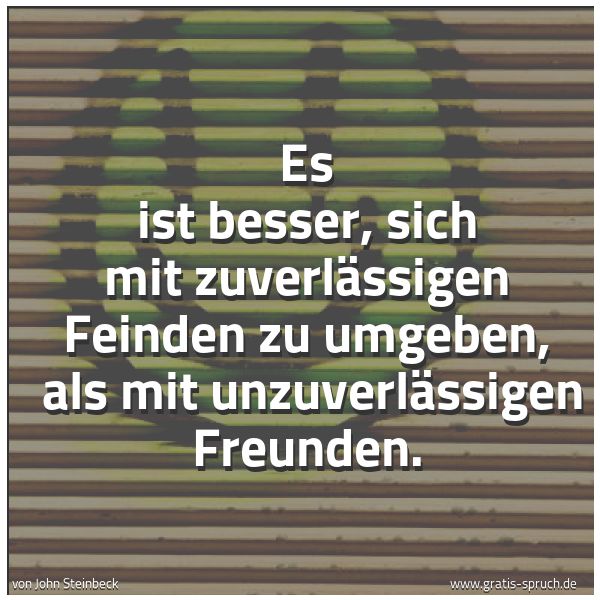 Spruchbild mit dem Text 'Es ist besser, sich mit zuverlässigen Feinden zu umgeben,
als mit unzuverlässigen Freunden.
'
