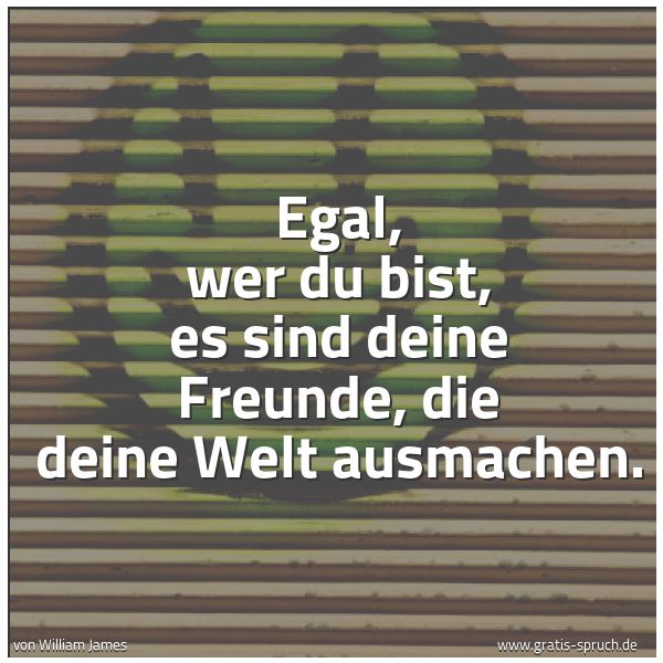 Spruchbild mit dem Text 'Egal, wer du bist,
es sind deine Freunde,
die deine Welt ausmachen.'