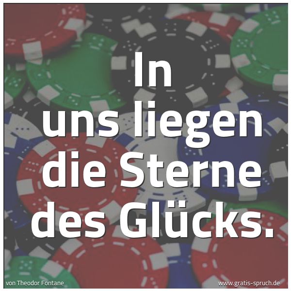 Spruchbild mit dem Text 'In uns liegen die Sterne des Glücks.'