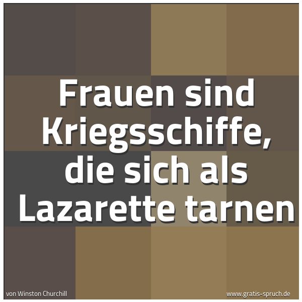 Spruchbild mit dem Text 'Frauen sind Kriegsschiffe, die sich als Lazarette tarnen'