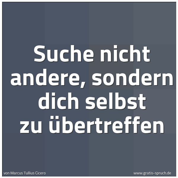 Spruchbild mit dem Text 'Suche nicht andere,
sondern dich selbst zu übertreffen'