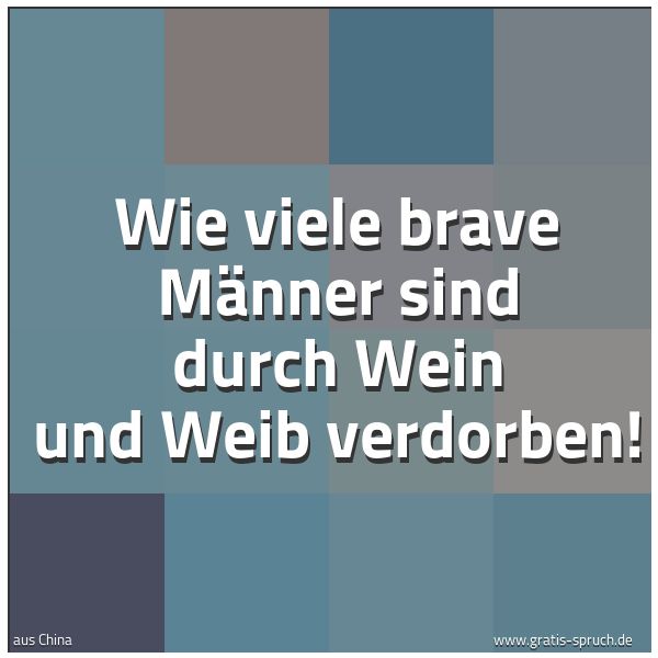 Spruchbild mit dem Text 'Wie viele brave Männer sind durch Wein und Weib verdorben! '
