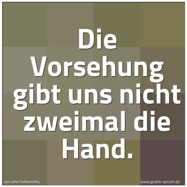 Spruchbild mit dem Text 'Die Vorsehung gibt uns nicht zweimal die Hand.'