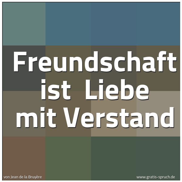 Spruchbild mit dem Text 'Freundschaft ist
Liebe mit Verstand'