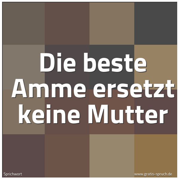 Spruchbild mit dem Text 'Die beste Amme ersetzt keine Mutter'