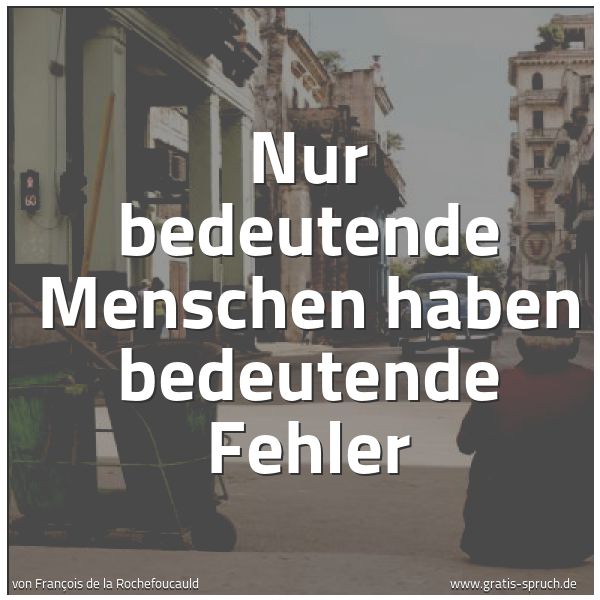 Spruchbild mit dem Text 'Nur bedeutende Menschen haben bedeutende Fehler '