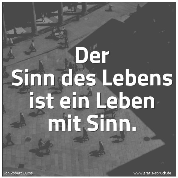 Spruchbild mit dem Text 'Der Sinn des Lebens ist ein Leben mit Sinn.'